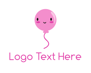 Pink Kawaii Balloon logo design