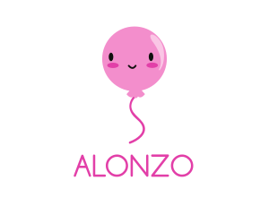 Pink Kawaii Balloon logo design