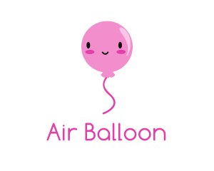 Balloon - Pink Kawaii Balloon logo design