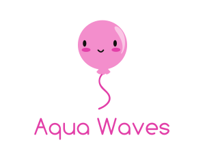 Pink Kawaii Balloon logo design