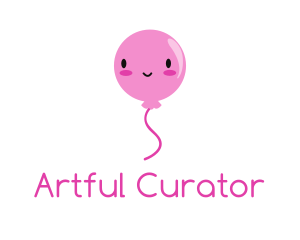 Pink Kawaii Balloon logo design