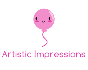 Pink Kawaii Balloon logo design