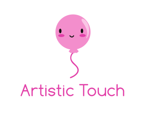 Pink Kawaii Balloon logo design