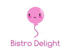 Pink Kawaii Balloon logo design