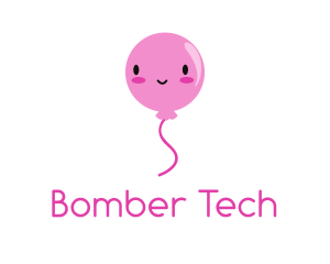 Pink Kawaii Balloon logo design