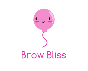 Pink Kawaii Balloon logo design