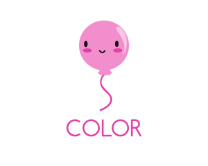Kawaii - Pink Kawaii Balloon logo design