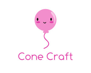 Pink Kawaii Balloon logo design