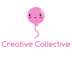 Pink Kawaii Balloon logo design