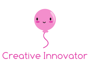 Pink Kawaii Balloon logo design