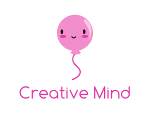 Pink Kawaii Balloon logo design