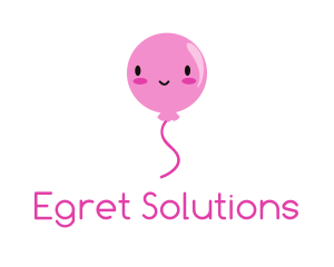 Pink Kawaii Balloon logo design