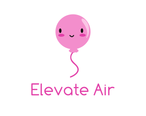 Helium - Pink Kawaii Balloon logo design