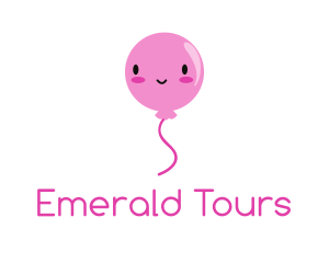 Pink Kawaii Balloon logo design