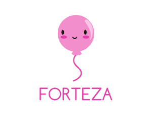 Pink Kawaii Balloon logo design