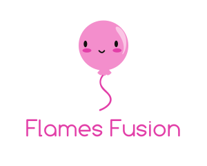 Pink Kawaii Balloon logo design