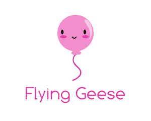 Pink Kawaii Balloon logo design