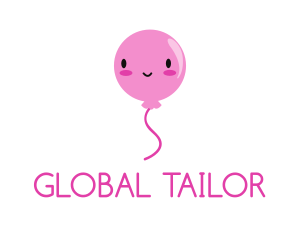 Pink Kawaii Balloon logo design