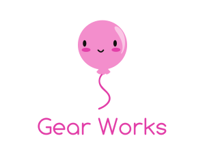 Pink Kawaii Balloon logo design