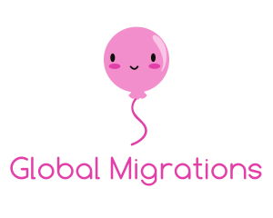 Pink Kawaii Balloon logo design