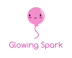 Pink Kawaii Balloon logo design