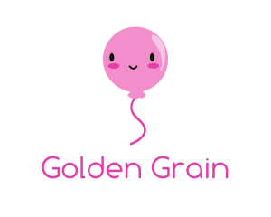 Pink Kawaii Balloon logo design