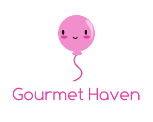 Pink Kawaii Balloon logo design