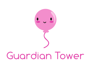 Pink Kawaii Balloon logo design