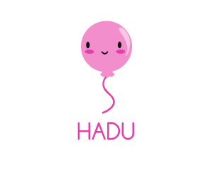 Pink Kawaii Balloon logo design