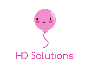 Pink Kawaii Balloon logo design