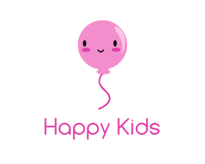 Pink Kawaii Balloon logo design