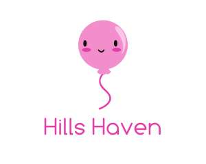 Pink Kawaii Balloon logo design