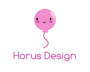 Pink Kawaii Balloon logo design