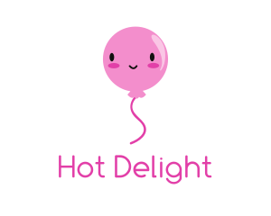 Pink Kawaii Balloon logo design