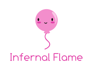 Pink Kawaii Balloon logo design