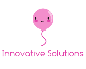 Pink Kawaii Balloon logo design