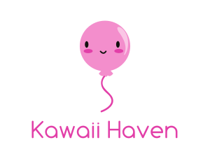 Kawaii - Pink Kawaii Balloon logo design
