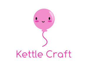 Pink Kawaii Balloon logo design