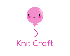 Pink Kawaii Balloon logo design