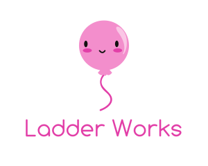 Pink Kawaii Balloon logo design