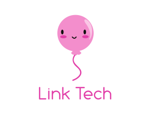 Pink Kawaii Balloon logo design