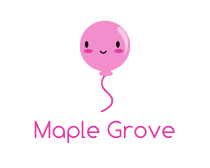 Pink Kawaii Balloon logo design