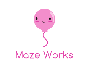 Pink Kawaii Balloon logo design