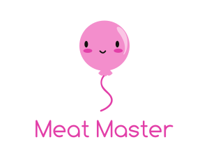 Pink Kawaii Balloon logo design