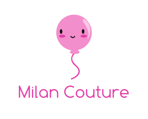 Pink Kawaii Balloon logo design