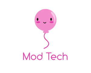 Pink Kawaii Balloon logo design