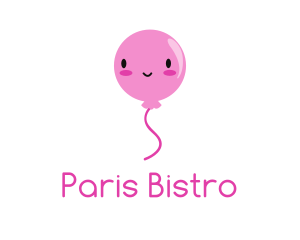 Pink Kawaii Balloon logo design