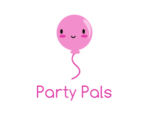 Birthday - Pink Kawaii Balloon logo design