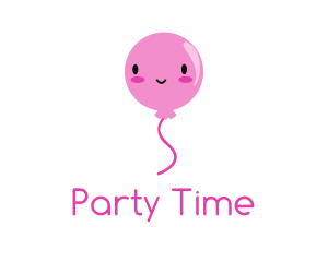 Birthday - Pink Kawaii Balloon logo design