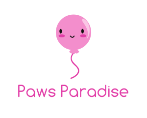 Pink Kawaii Balloon logo design